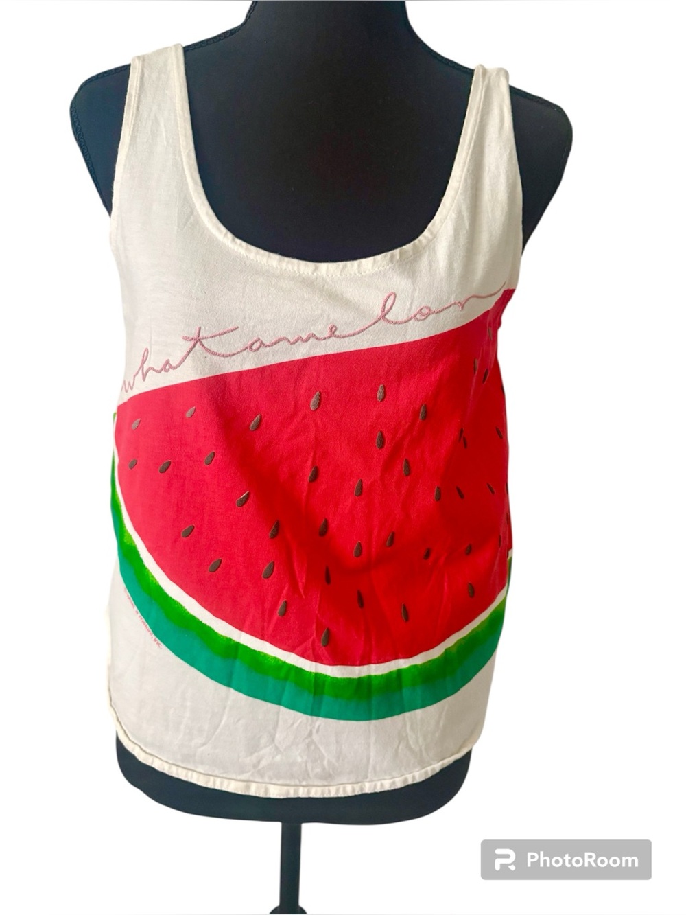 What-A-Melon Hawaii Brand 1990s LG Tank Rare Watermelon